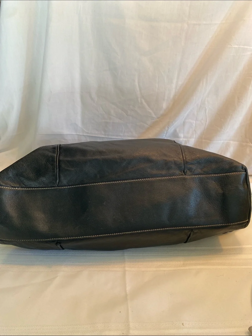 Gucci Large Black Leather shoulder Bag with Braided Strap 189678